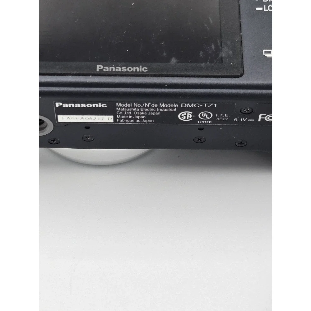 Camera Panasonic Digital Lumix DMC-TZ1 5.0MP Black Tested-Many Extras Works